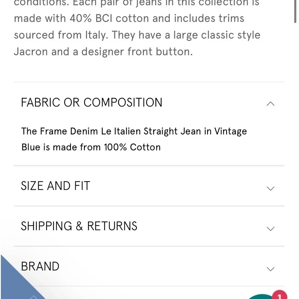NWT Frame Le Italien Straight Jean in Vintage Blue 24 - Picture 4 of 16